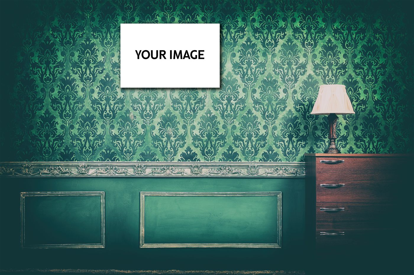 Custom artwork placeholder displayed as a wall panel